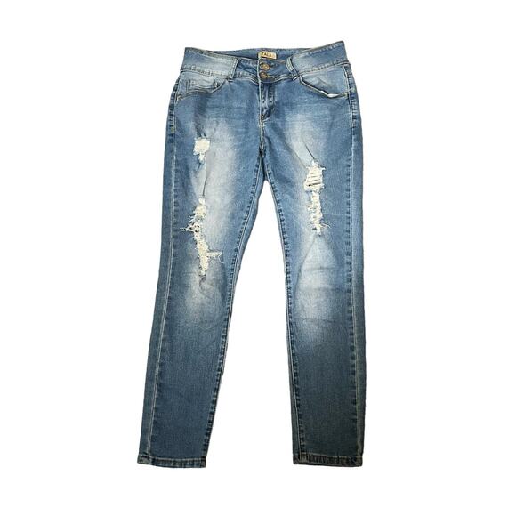 TALA Medium Wash Distressed Skinny Ankle Jeans Womens Size 4 - Picture 2 of 8